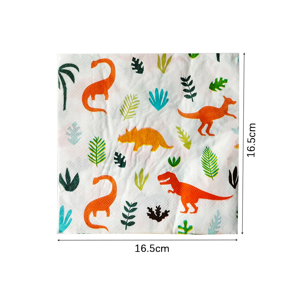 Dinosaur Disposable Tableware Set Dinosaur Theme Birthday Party Decoration Dinosaur Paper Plate Cup Tablecloth Boy Party Supplie