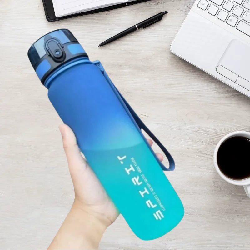 Large Capacity Sports Water Bottle Motivational Leak Proof Portable Reusable Plastic Cups Outdoor Travel Gym Jugs