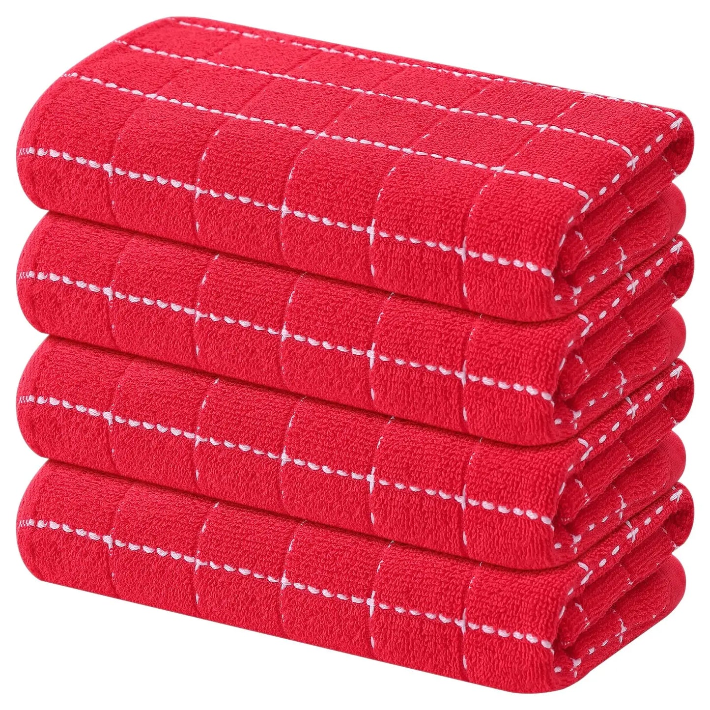 Homaxy 100% Cotton Waffle Weave Kitchen Towels, 12X12 Inches Super Soft and Absorbent Buffalo Check Dish Towels for Drying Dishe