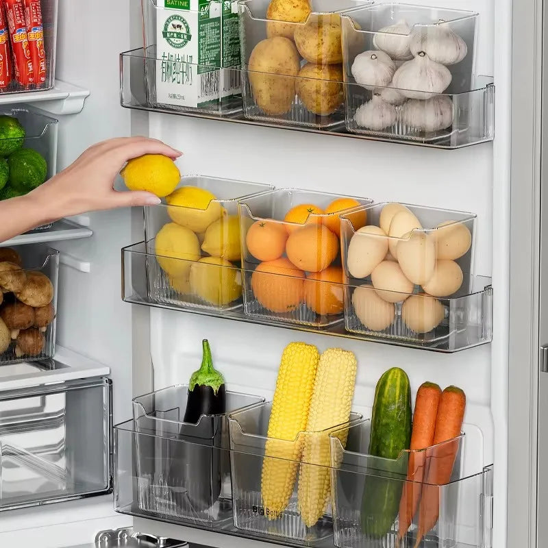 1PCS Refrigerator Side Door Storage Box Food Vegetable Fruit Eggs Fresh Organizer Household Kitchen Fridge Containers Boxes