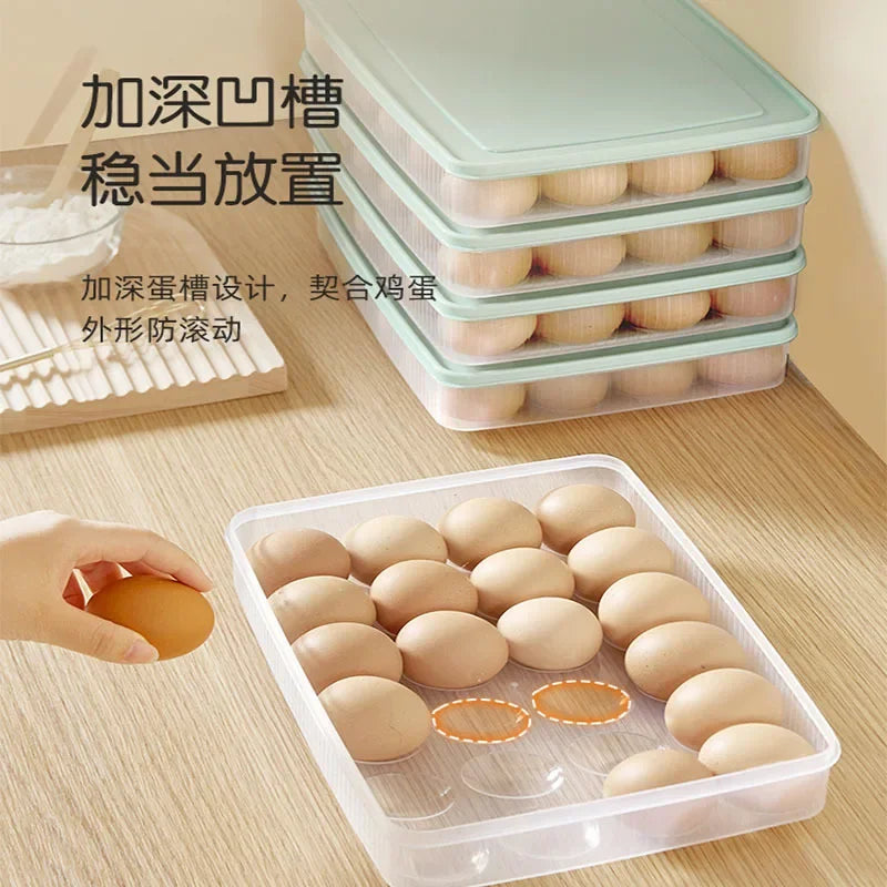 15/24 Grids Refrigerator Egg Storage Box Kitchen Refrigerator Household Preservation Plastic Dumpling Fresh-keeping Case Holder