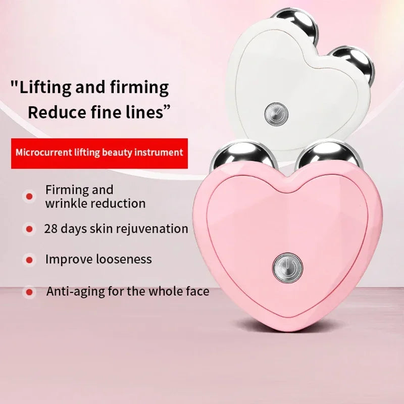 NEW Micro Current Beauty Device Mini Portable Face Lifting Roller Slimming Massager EMS Delicate Contour Firming Facial Care