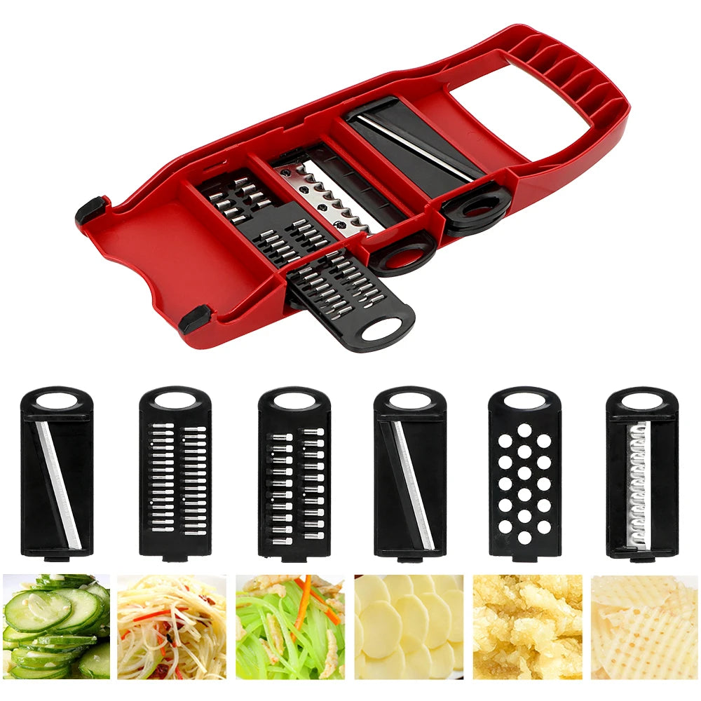 HILIFE Kitchen Gadget Multi-function 6 Blades Slicer Vegetable Mandoline Slicer Cooking Tool Sets Fruit Cutter Grater