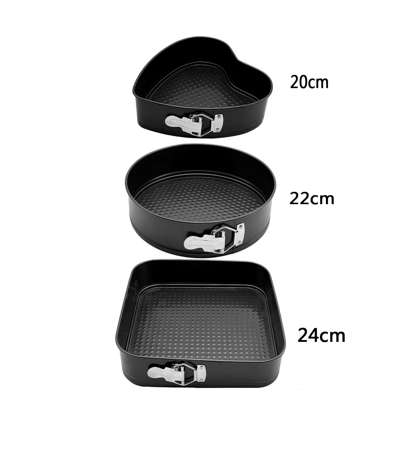 Nonstick Carbon Steel Cakes Molds Bake Pan Heart Round Square Shape Removable Bottom Baking Mould Set Kitchen Accessories New