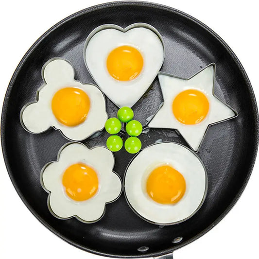 5PCS/Set Stainless Steel Fried Egg Pancake Shaper Omelette Mold Mould Frying Egg Cooking Tools Kitchen Accessories Gadget Rings