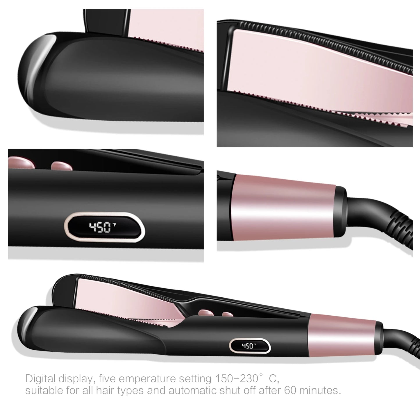 2 In 1 Pro Twist Hair Straightener And Curler Spiral Wave Curling Gold Titanium Flat Iron Straightening Curling Styling Tool