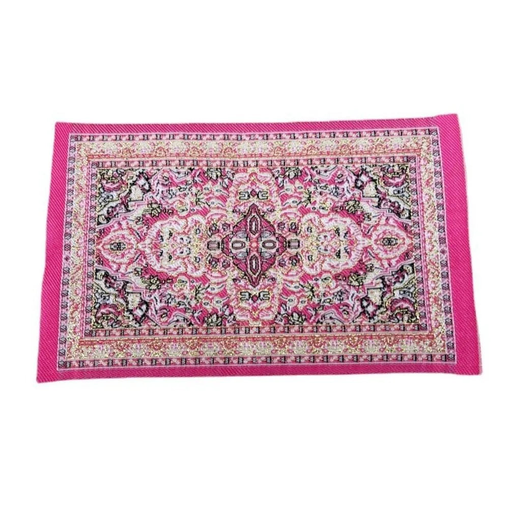 1:12 Scale Turkish Style Playing House Mini House Decor Floor Coverings Doll Accessories Dollhouse Carpet Miniature Weaving Rug