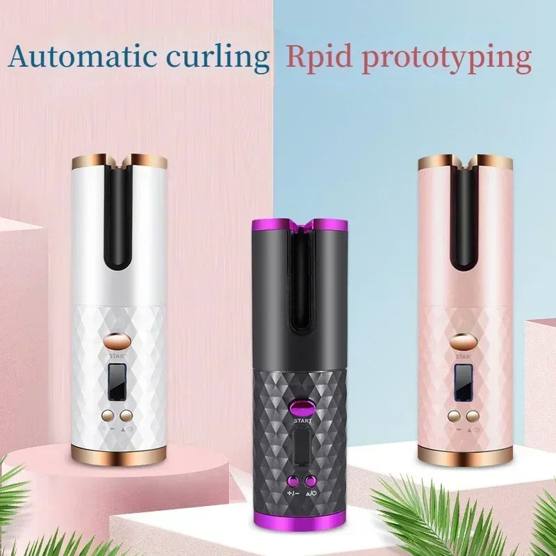 Portable Wireless Automatic Hair Curler 3 Color Options USB Charging Anti-Scalding Hair Curling Iron for Styling