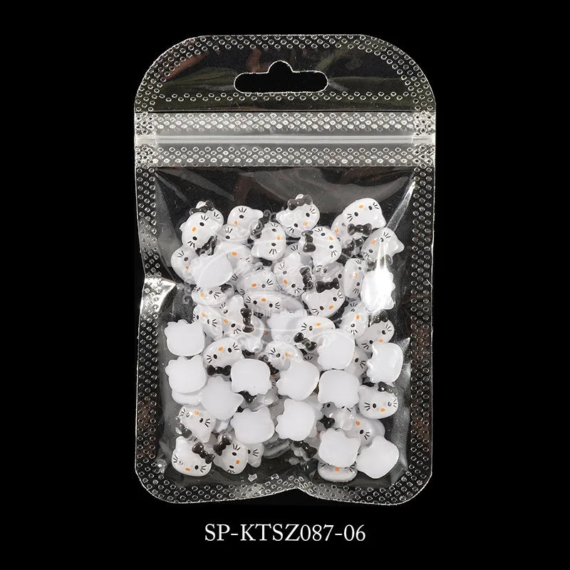 70PCS/50PCS Sanrio Hello Kitty Kawaii Cartoon Kuromi Nail Art Charms Kit 3D Nail Rhinestone Gems for Manicure Nails Art Deco Y2K