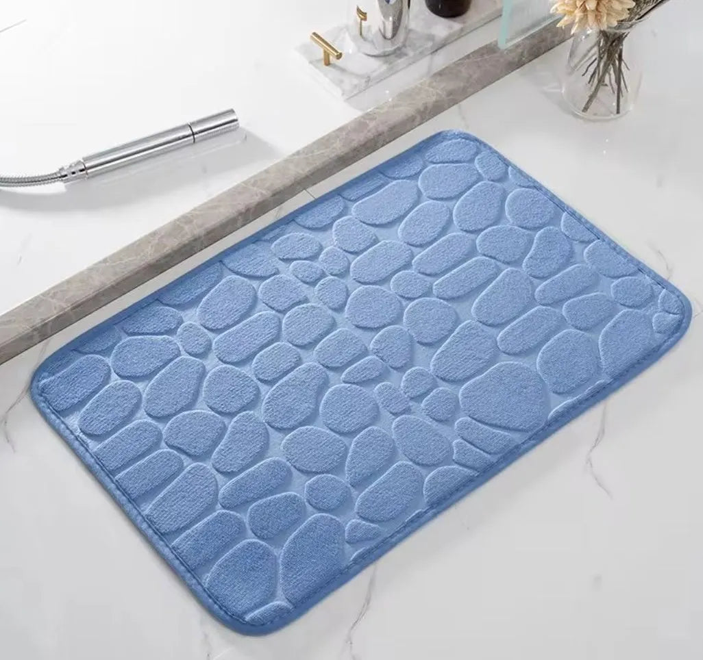 Mat Non Slip Carpets Cobblestone Embossed Bathroom Bath In Wash Basin Bathtub Side Floor Rug Shower Room Doormat Memory Foam