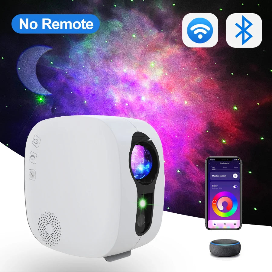 Smart WIFI Starry Sky Projector LED Night Light  Aurora Star Galaxy Night Lamp for Bedroom Games Room Party