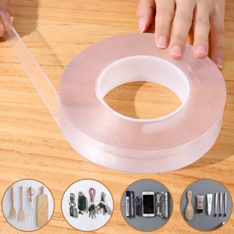 Kitchen Transparent Double Sided Tape Bathroom Waterproof Reusable Self Adhesive Nano Tapes Home Decoration Washable Super Tapes