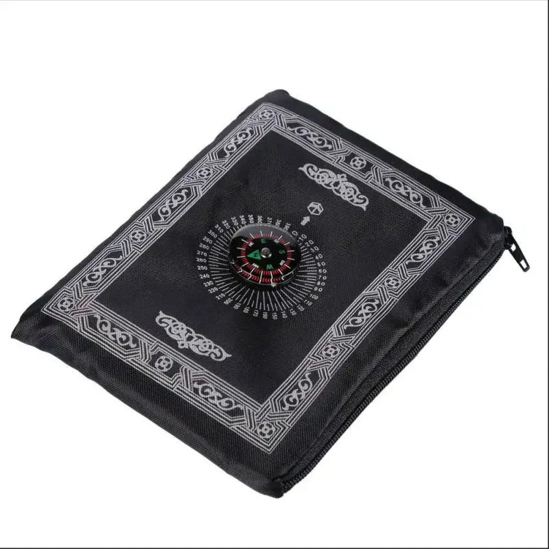 Prayer Rug Polyester Portable Braided Mats Simply Print with Compass In Pouch Travel Home New Style Mat Blanket 100x60cm