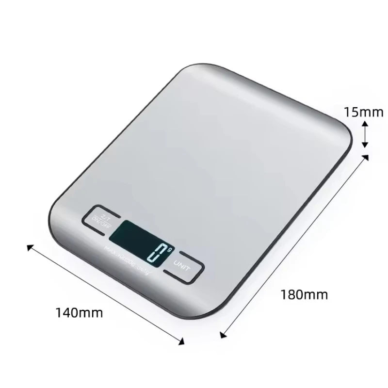 Digital Kitchen Scale LED Display 5kg/1g Stainless Steel Panel Electronic Scales Home Jewelry Food Snacks Weighing Baking Tools