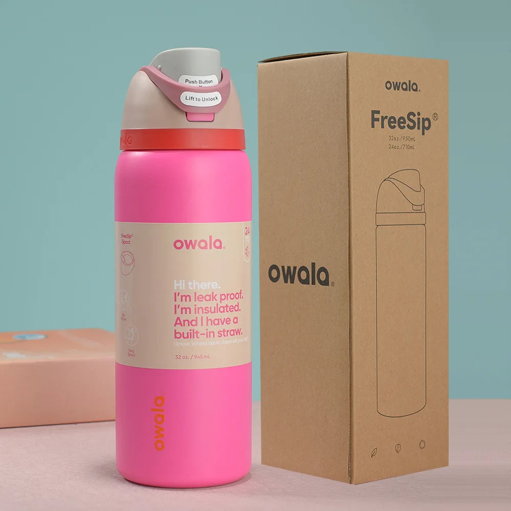 Owala Insulated Stainless Steel Water Bottle with Straw, BPA-Free Sports Water Bottle, Great for Travel, 24Oz/32 Oz,