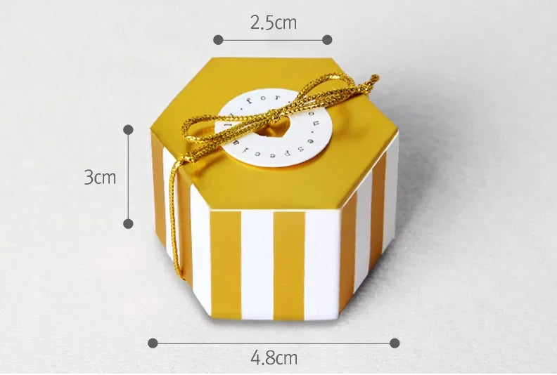 Mini Lovely Gold Round Polka Dot Gold Striped Paper Candy Boxes For Baby Shower gift box Birthday Wedding Party Favor Box