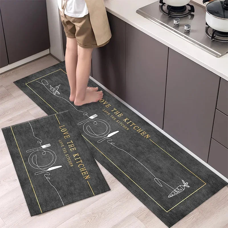 VIKAMA Flatware Theme Kitchen Lightweight Absorbent Carpet Living Room Bedroom Bathroom Washable Footer Rug Foot Mat Home Decor