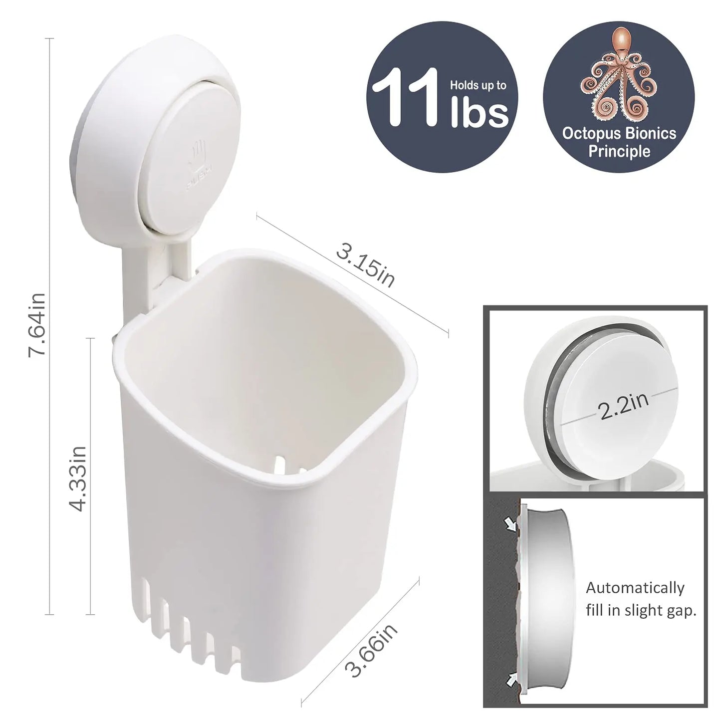 TAILI Suction Cup Toothbrush Holder No Drilling Removable Razor Holder for Bathroom Shower Electric Toothbrush Toothpaste Holder