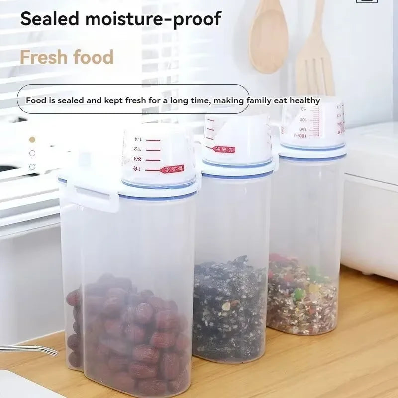 Grains Rice Dispenser Divided Storage Organizer Box Food Coffee Beans Spaghetti Container Cereal Oat Rice Home Kitchen Organizer