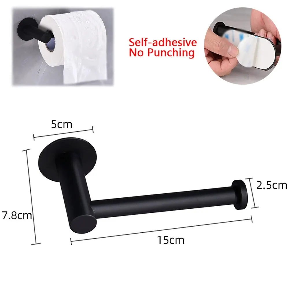 No Drilling Toilet Paper Holder Bathroom Roll Tissue Towel Dispenser Hanger Stainless Steel Napkin Storage Kitchen Accessories