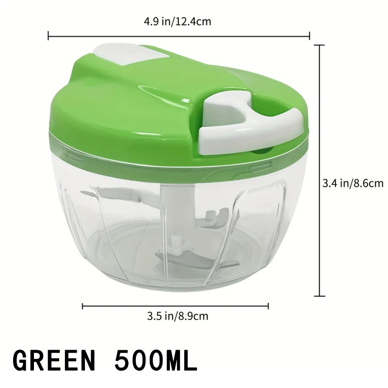 500/900ML Manual Food Processor Vegetable Chopper Hand Crank Garlic Mincer Portable Onion Cutter Fruits Herb Kitchen Accessories