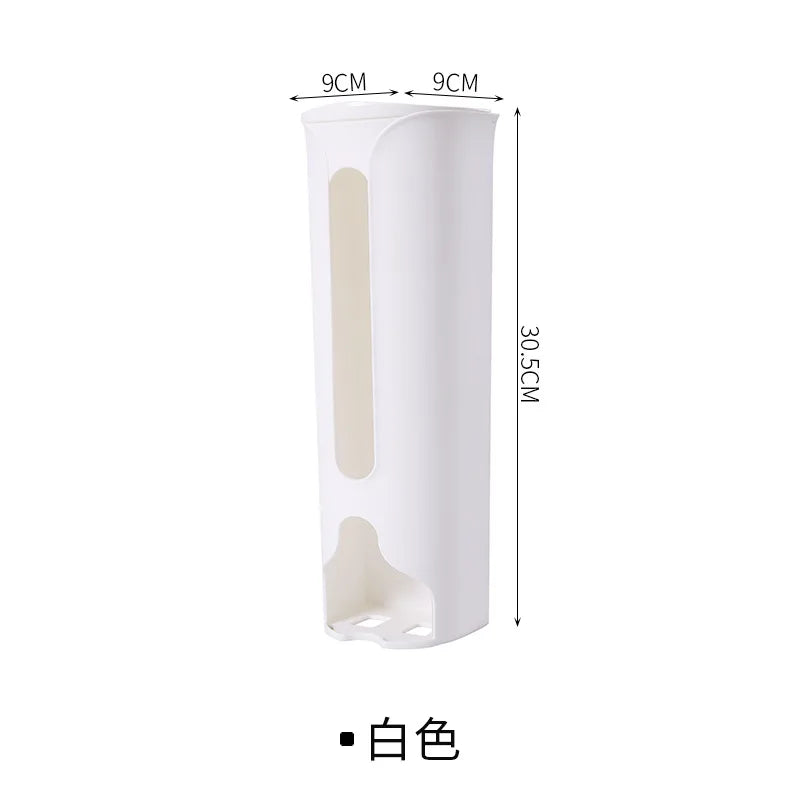 Kitchen Plastic Bag Holder Organizer Wall Hanging Garbage Bag Storage Box Bathroom Trash Bag Bucket Dispenser Kitchen Accessory