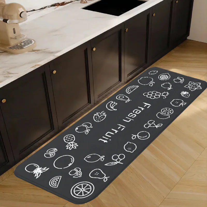 VIKAMA Simple Letter Crystal Pile Kitchen Decorative Rugs Entryway Living Room Entryway Non-Slip Dirty Resistant Easy Care Rugs