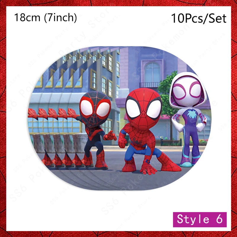 Spiderman Birthday Party Decorations Disposable Tableware Plate Cup Napkins Bags Spidey Party Birthday Decoration Supplies Set