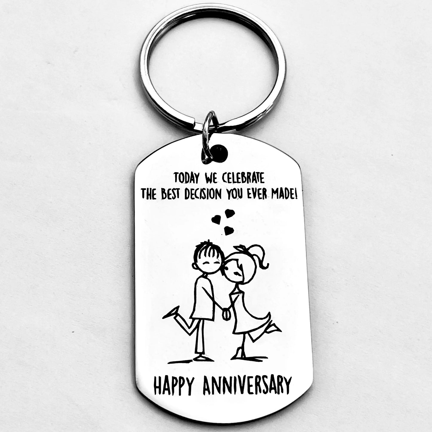 Couple Anniversary Keychain - Today We Celebrate the Best Decision You'Ve Ever Made! Perfect Valentine's Day Gift