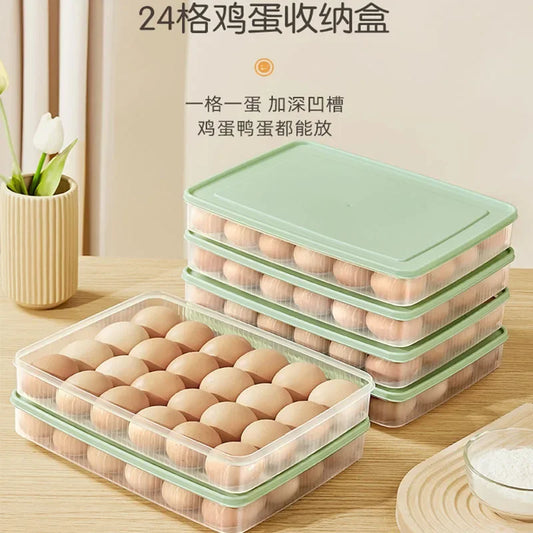 15/24 Grids Refrigerator Egg Storage Box Kitchen Refrigerator Household Preservation Plastic Dumpling Fresh-keeping Case Holder