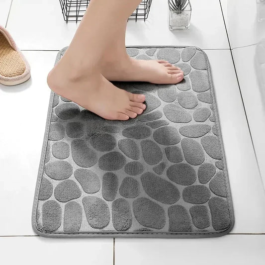 Mat Non Slip Carpets Cobblestone Embossed Bathroom Bath In Wash Basin Bathtub Side Floor Rug Shower Room Doormat Memory Foam