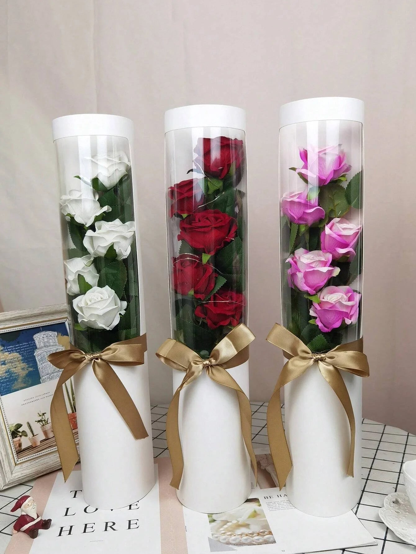 5pcs Flower Packaging Gift Box, Hand-Carry Gift Box, Valentine\ Day Floral Decorative Packaging Box, Mother\ Day Gift, Festival