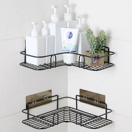 Wall Mounted Corner Shelf Bathroom Organizer Metal Shower Rack Storage Shelf for Shampoo Soap Holder Rustproof  Bathroom Shelves