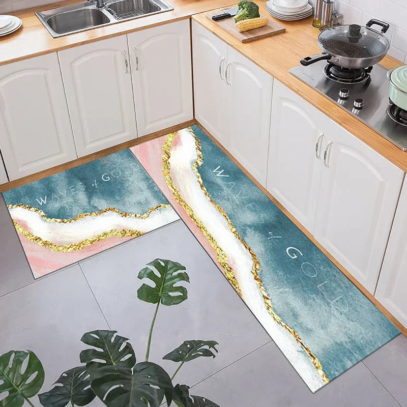 VIKAMA Flatware Theme Kitchen Lightweight Absorbent Carpet Living Room Bedroom Bathroom Washable Footer Rug Foot Mat Home Decor