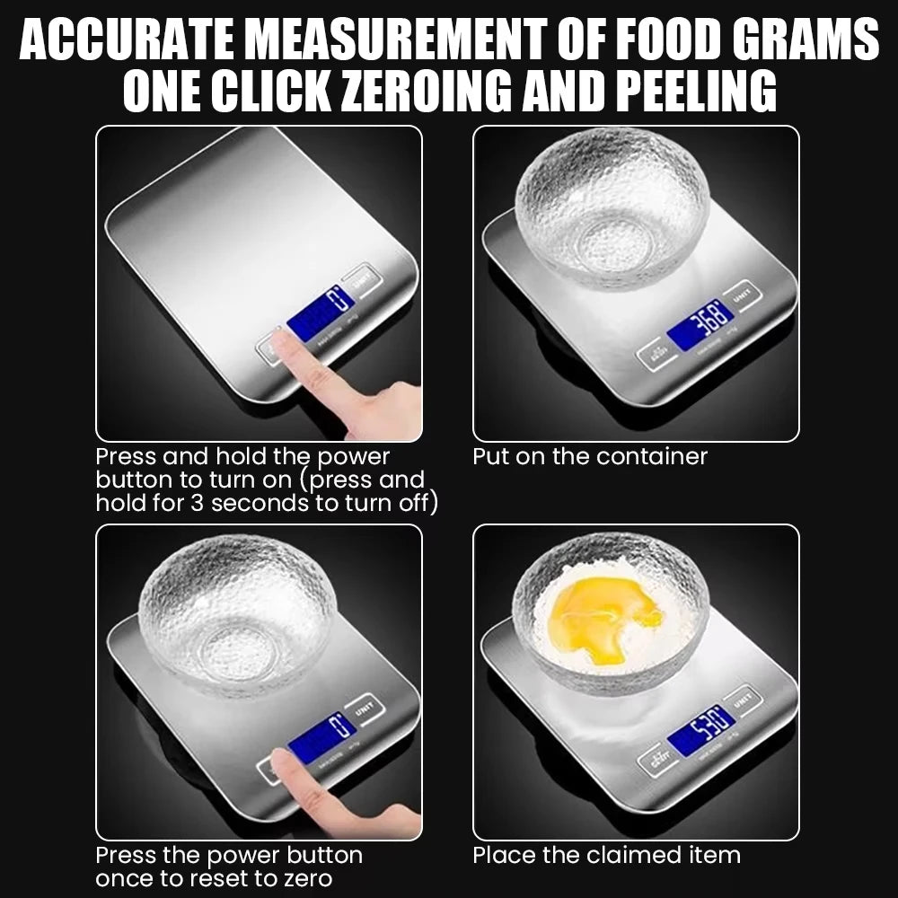 Household Kitchen High-precision Electronic Pastry Baking Scale Small Food Baking Scale 10kg/1g Accurate Weighing