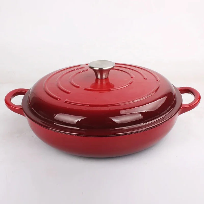 Factory Supply Customizable Cast Iron Enamel Cooking Pot Frying Pan Kitchen Cookware Set