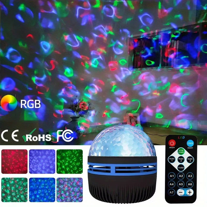 NEW Starry Projector Light With 7 Color Patterns & Remote Control, Polar Projector Night Light For Bedroom Atmosphere