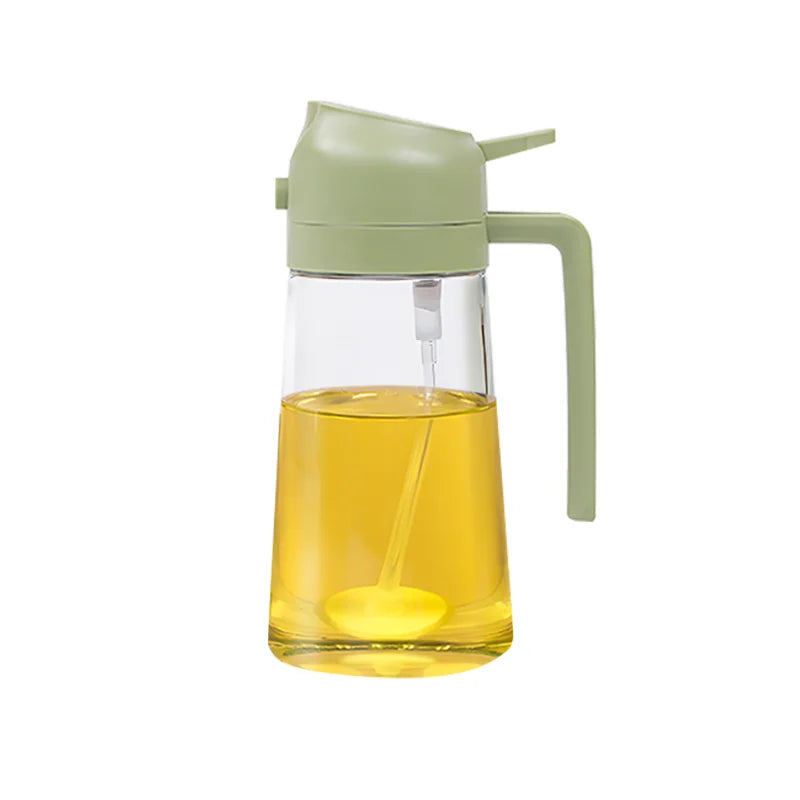 2in1 Olive Oil Spray Bottle 500ml Plastic Oil Sprayer Kitchen Oil Containers Cooking Olive Oil Dispenser For Camping BBQ Baking