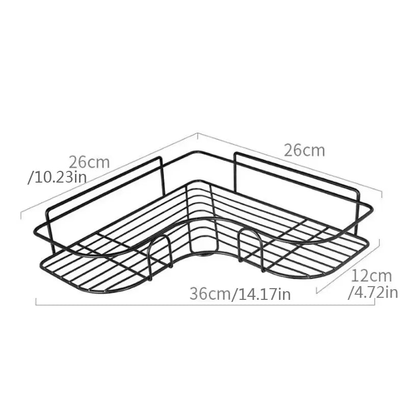 Wall Mounted Corner Shelf Bathroom Organizer Metal Shower Rack Storage Shelf for Shampoo Soap Holder Rustproof  Bathroom Shelves